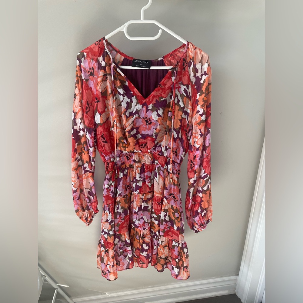 MINKPINK Multicolor Floral V-Neck Dress